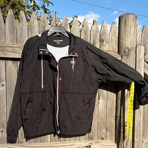Tommy Hilfiger large nylon zip jacket with hood!